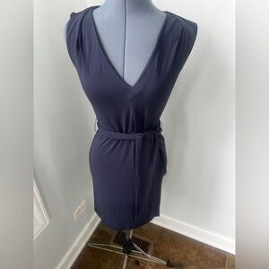 Tory Burch Navy Sleeveless Tie Waist Sheath Dress Size Small
